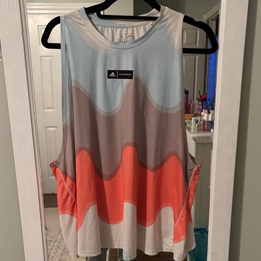 Adidas Women's Muscle Tee with Wave Design
